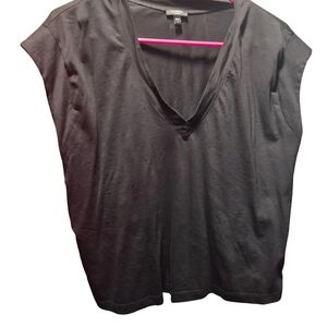 Express Black V-Neck Short Sleeve Top